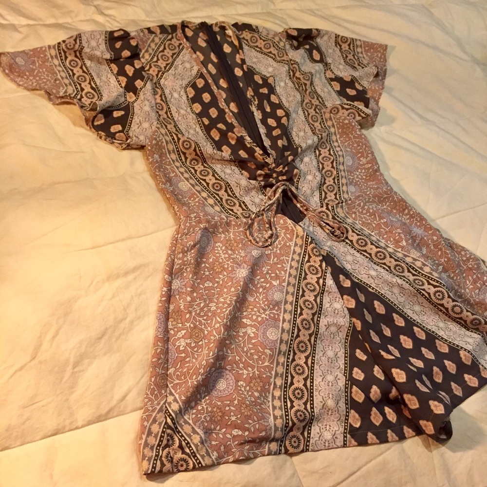 CCO 🌻 Olivaceous Dusty Peach Boho Romper